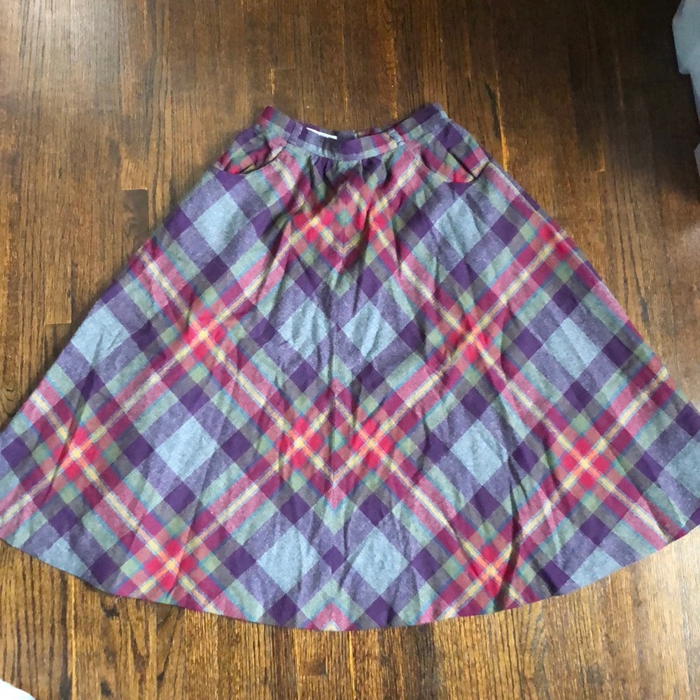 Colorful Vintage Wool Skirt